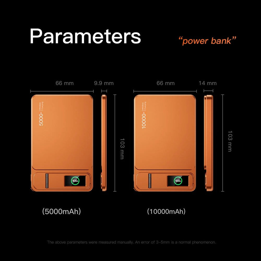 Elite iPhone 3-in-1 Magnetic Wireless Power Bank, 20W Fast-Charge Slim Portable Battery with Built-In Stand, Digital Display & Watch Support