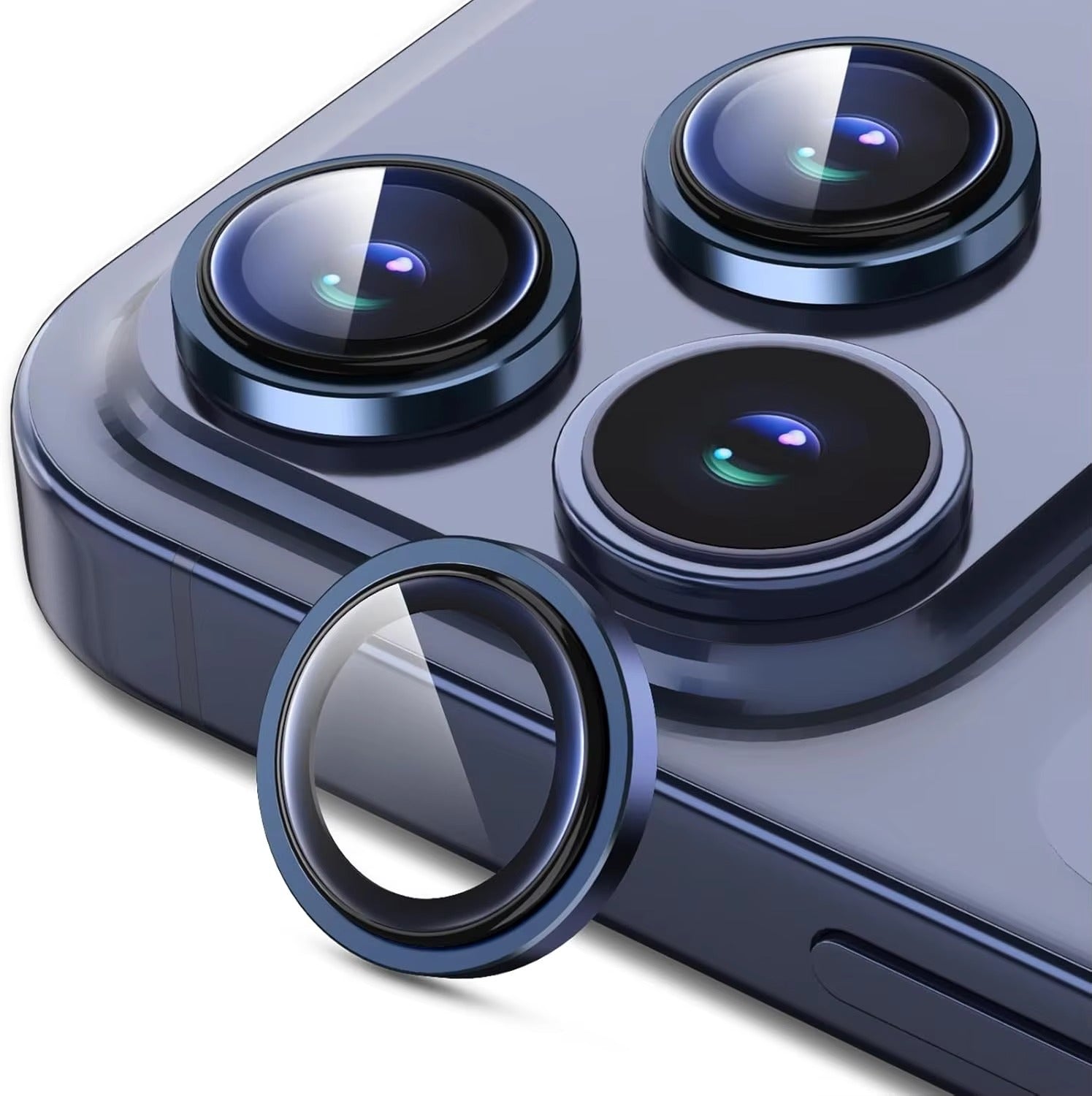 Elite iPhone Aluminum Alloy Camera Lens Protector, Tempered Glass Lens Film with Full Coverage, Scratch Resistance & Impact Protection