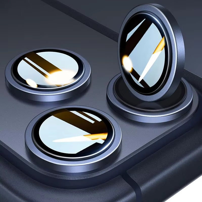Elite iPhone Aluminum Alloy Camera Lens Protector, Tempered Glass Lens Film with Full Coverage, Scratch Resistance & Impact Protection