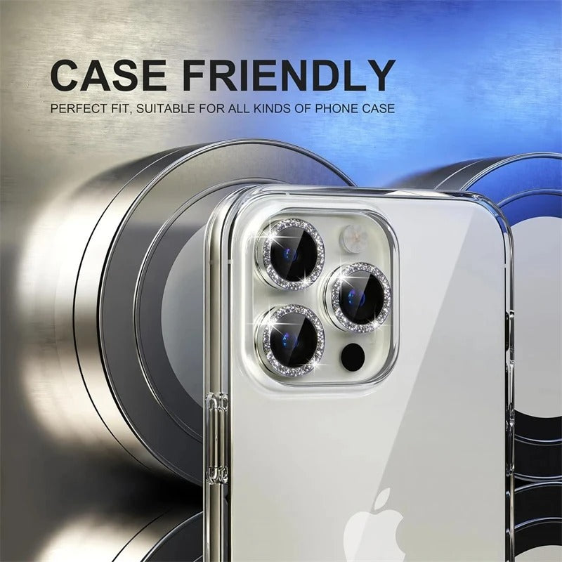 Elite iPhone Camera Lens Protector – Diamond Metal Protective Glass with Precision Fit, Scratch Resistance & Shatter Protection for Rear Camera Lenses