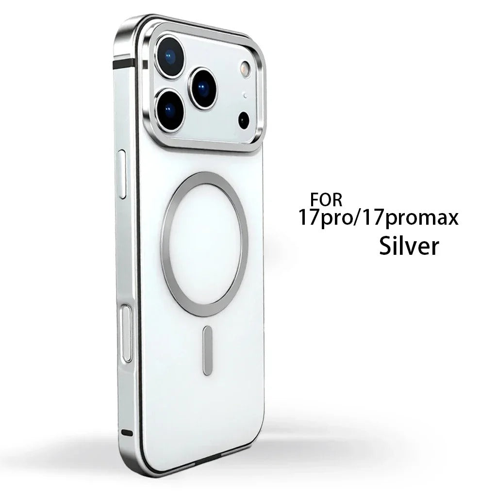 Elite iPhone Case — MagSafe Magnetic Metal-Frame Protective Cover with Aluminum Alloy Anti-Drop Design and High-End Shock-Resistant Build
