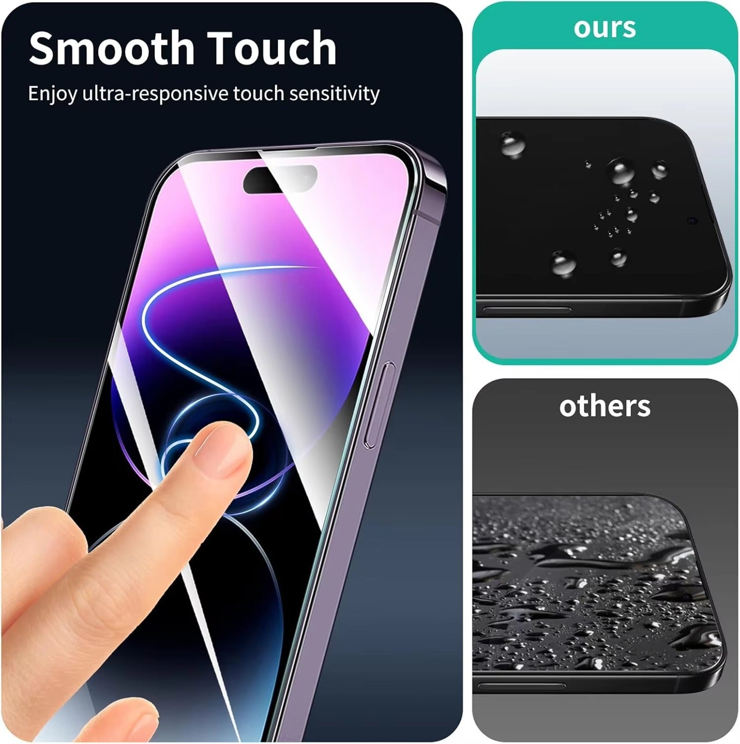 Elite iPhone HD Screen & Camera Lens Protector – Tempered Glass Display Shield with Scratch-Resistant, Shatter-Protective Clarity for Front Screen and Lens