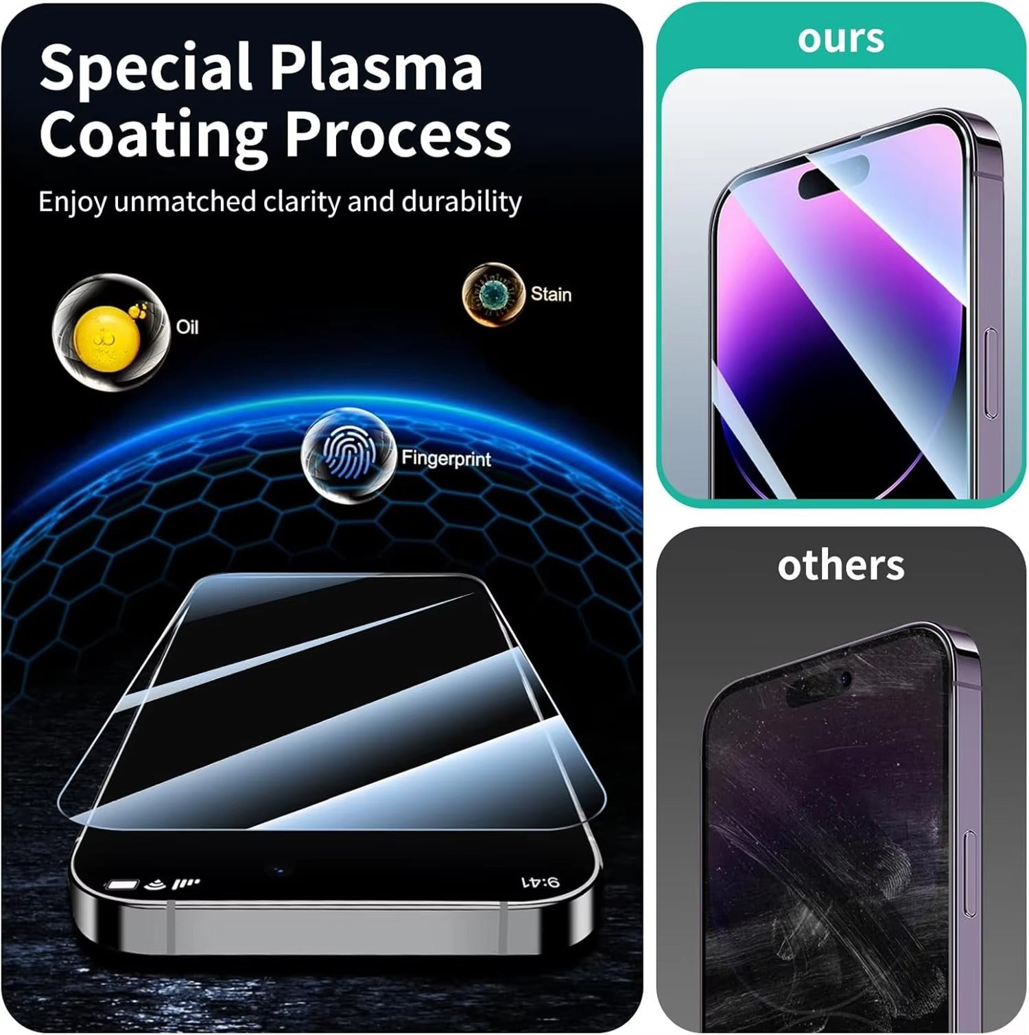 Elite iPhone HD Screen & Camera Lens Protector – Tempered Glass Display Shield with Scratch-Resistant, Shatter-Protective Clarity for Front Screen and Lens