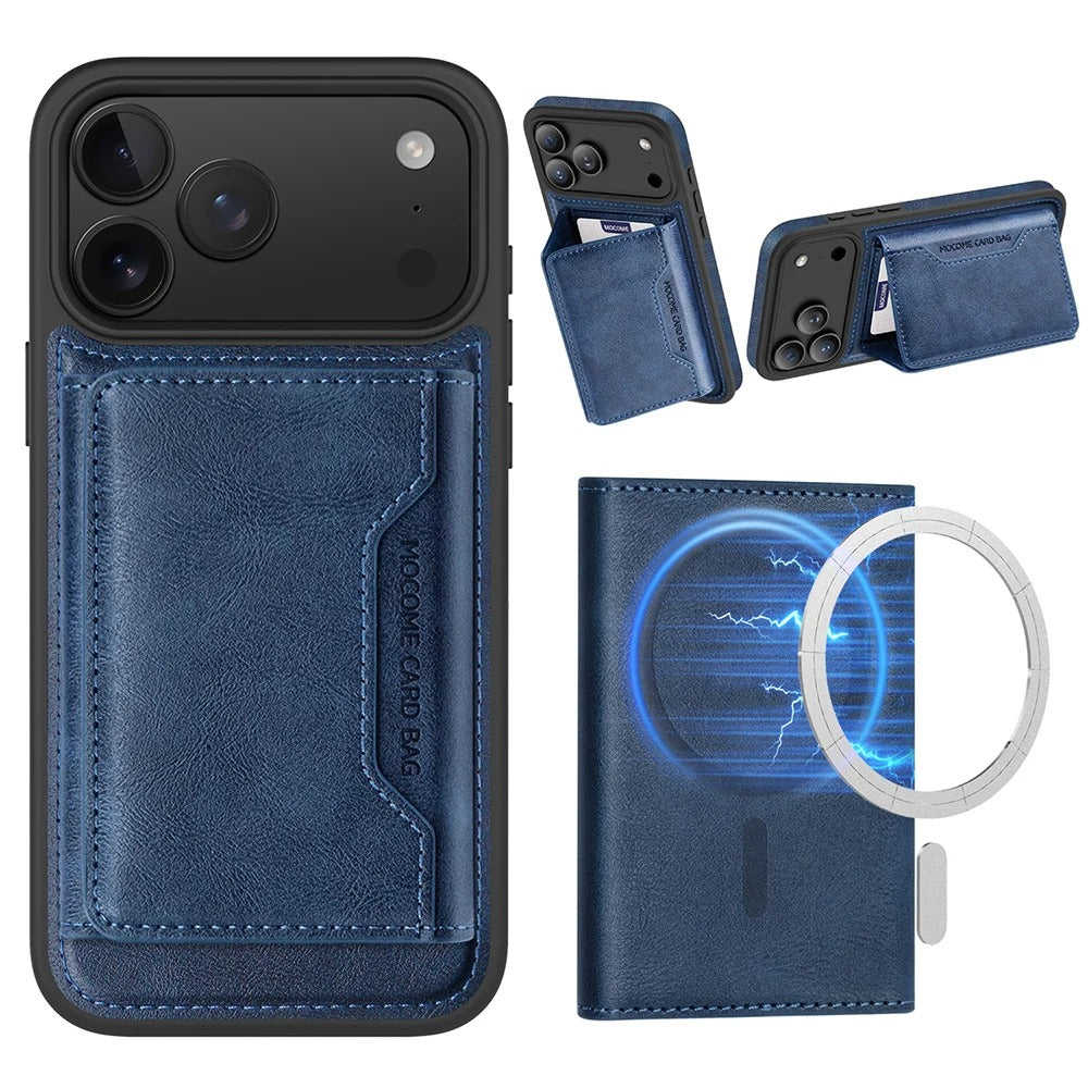 Elite iPhone Magnetic PU Leather Wallet Case, MagSafe-Compatible Card Holder with Shock Protection & Secure Storage