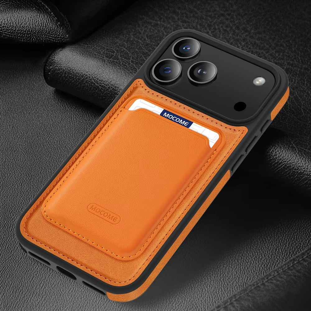 Elite iPhone Magnetic RFID Leather Wallet Case, MagSafe-Compatible Card Holder with Shock Protection & Secure Storage