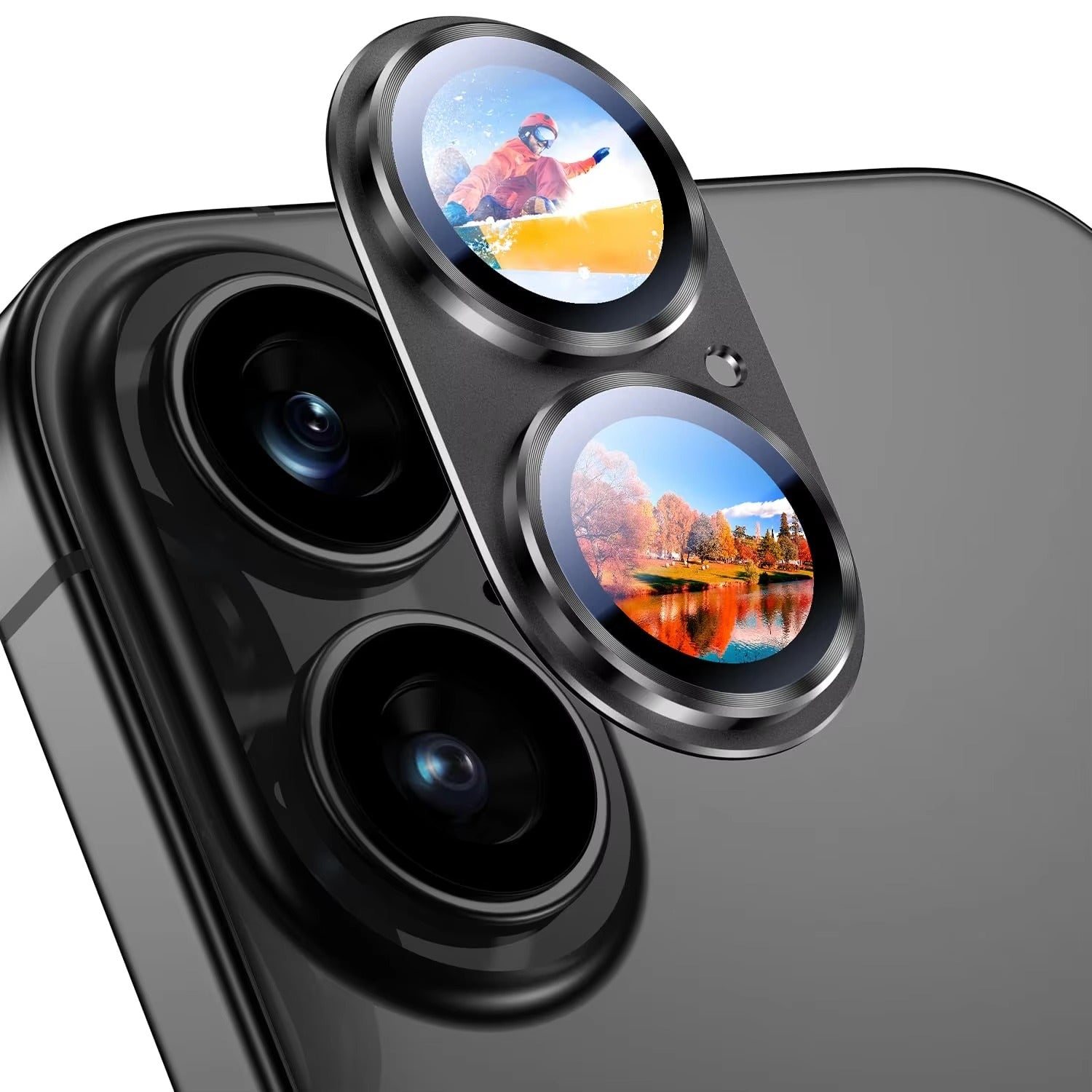 Elite iPhone Metal Camera Lens Protector, Tempered Glass Lens Cover with Precision Fit, Scratch Resistance & Impact Protection