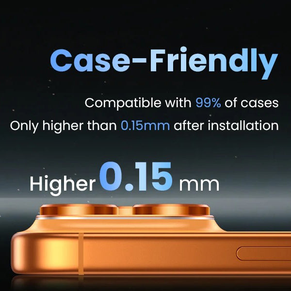 Elite iPhone Metal Camera Lens Protector, Tempered Glass Lens Cover with Precision Fit, Scratch Resistance & Impact Protection