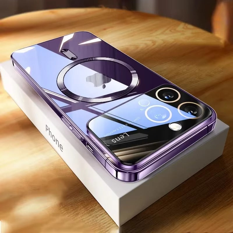 Fashion iPhone Case MagSafe Compatible Clear Cover — Large Camera Protection, Magnetic Wireless Charging, Shockproof Anti-Fingerprint Scratch-Resistant Design