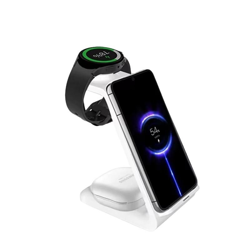 High-Quality 3-in-1 Wireless Charging Station Stand, 30W Fast-Charge Dock for Phones, Smart Watches & Earbuds with Charging Indicator