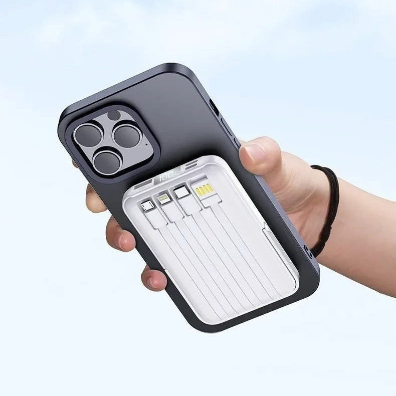 High-Quality Magnetic Wireless Power Bank, 22.5W Fast-Charge Portable Battery with Built-In Cable, Integrated Stand & Large Capacity