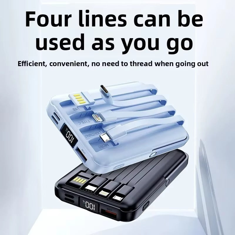 High-Quality Magnetic Wireless Power Bank, 22.5W Fast-Charge Portable Battery with Built-In Cable, Integrated Stand & Large Capacity