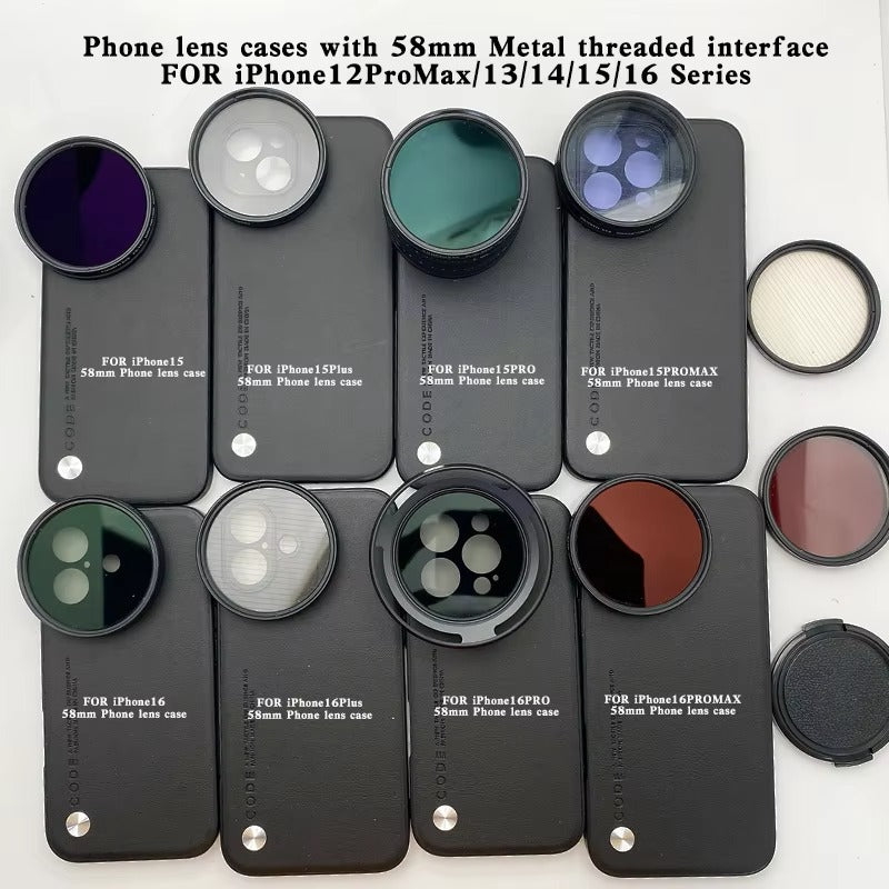 High-Quality Phone Camera Lens Case with 58mm Thread Filter Interface, Tough Full Coverage Build, Anti-Fingerprint Anti-Dust Protection
