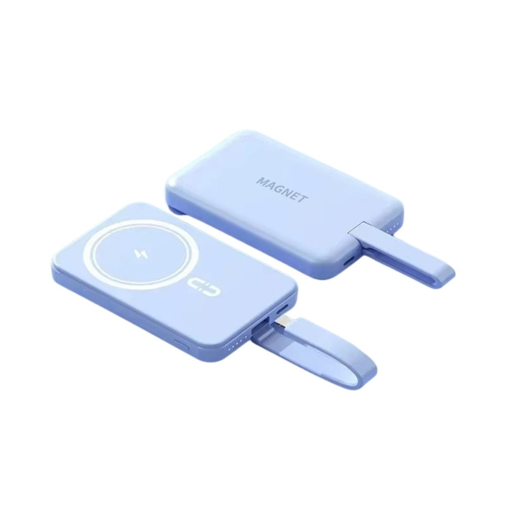 High-Quality Wireless Power Bank with LED Display, 23W Fast-Charge Portable Battery Featuring Built-In Cables, Flashlight & Hand Warmer