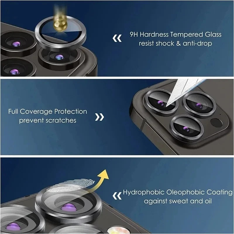 High-Quality iPhone Camera Lens Glass Protector – Clear Protective Coverage with Scratch Resistance, Shatter Protection & Precision Fit for Rear Lenses
