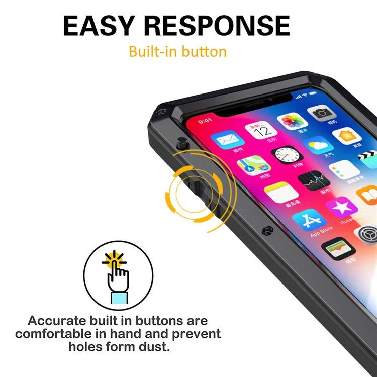 High-Quality iPhone Case — Shockproof Armor Metal Aluminum Full Protective Bumper Cover with Anti-Fingerprint & Non-Slip Design