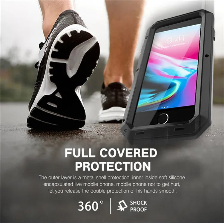 High-Quality iPhone Case — Shockproof Armor Metal Aluminum Full Protective Bumper Cover with Anti-Fingerprint & Non-Slip Design