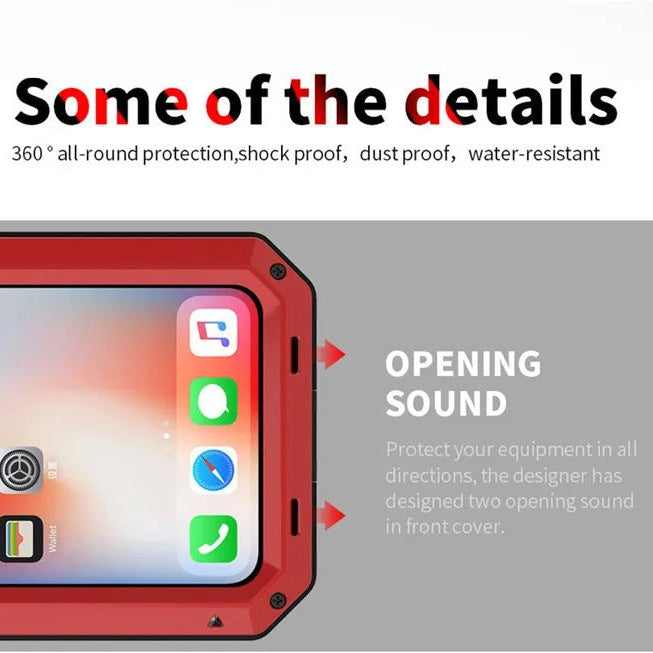High-Quality iPhone Case — Shockproof Armor Metal Aluminum Full Protective Bumper Cover with Anti-Fingerprint & Non-Slip Design