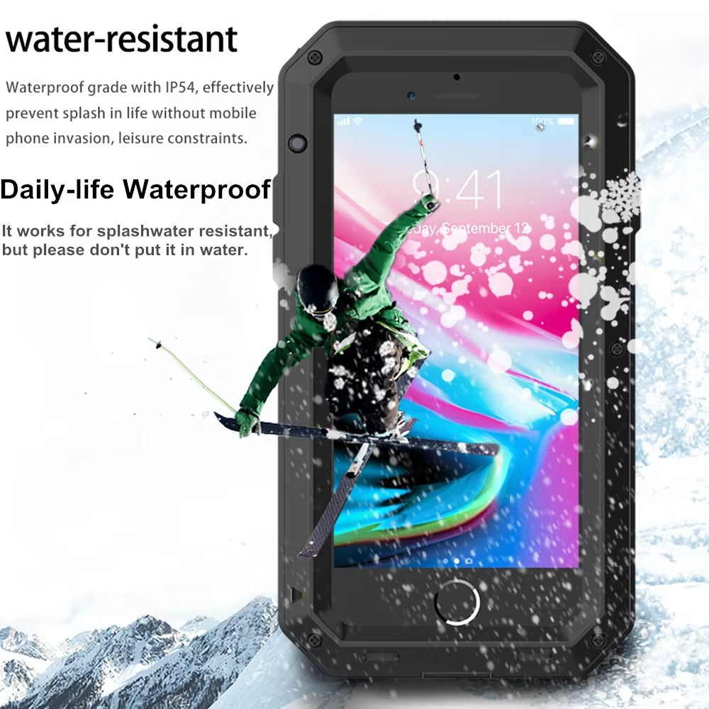 High-Quality iPhone Case — Shockproof Armor Metal Aluminum Full Protective Bumper Cover with Anti-Fingerprint & Non-Slip Design