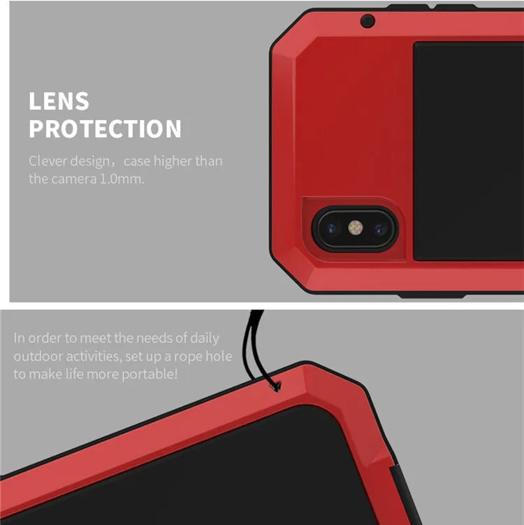 High-Quality iPhone Case — Shockproof Armor Metal Aluminum Full Protective Bumper Cover with Anti-Fingerprint & Non-Slip Design