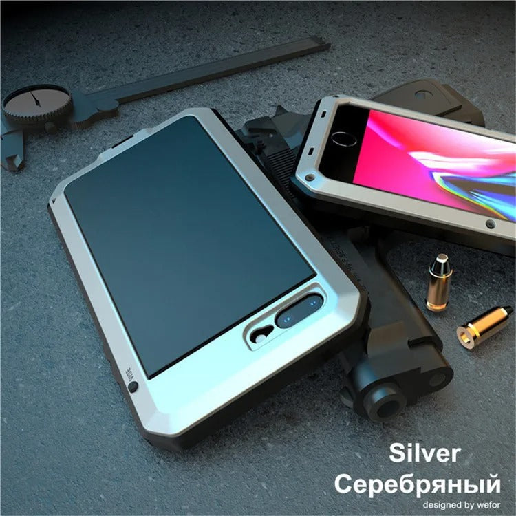 High-Quality iPhone Case — Shockproof Armor Metal Aluminum Full Protective Bumper Cover with Anti-Fingerprint & Non-Slip Design