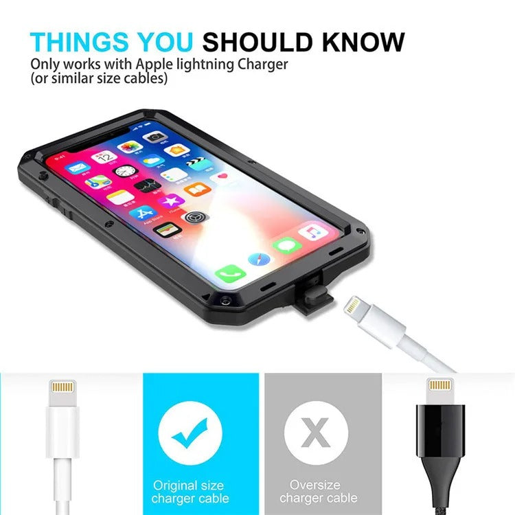 High-Quality iPhone Case — Shockproof Armor Metal Aluminum Full Protective Bumper Cover with Anti-Fingerprint & Non-Slip Design