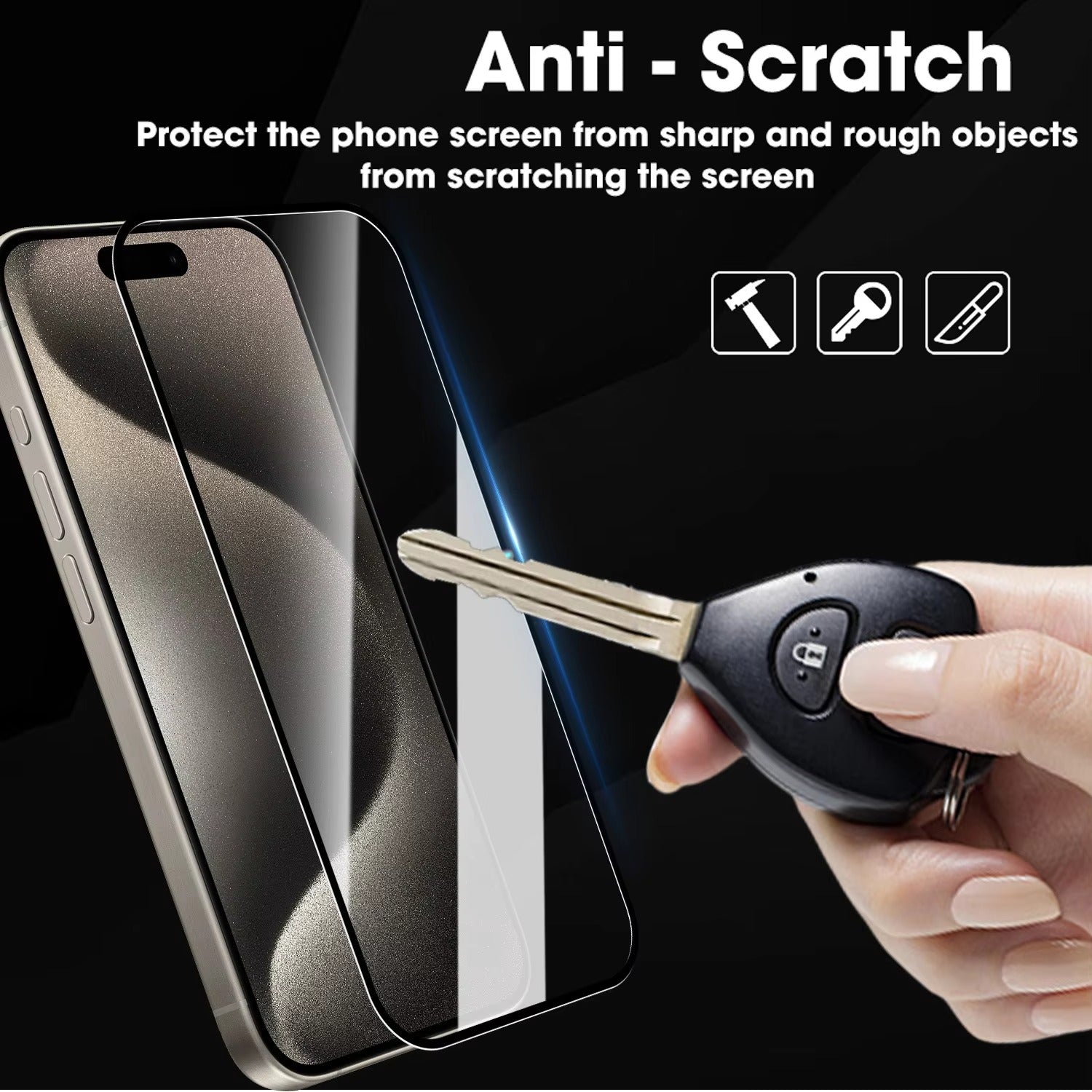 High-Quality iPhone HD Clear Tempered Glass Screen Protector – Full-Screen Display Protection, Smooth Touch Clarity, Fingerprint Resistance & Shatter Defense