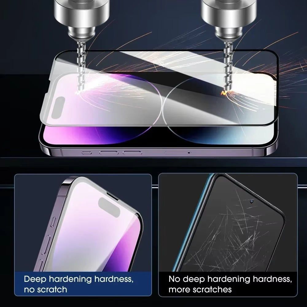 High-Quality iPhone HD Clear Tempered Glass Screen Protector – Full-Screen Display Protection, Smooth Touch Clarity, Fingerprint Resistance & Shatter Defense
