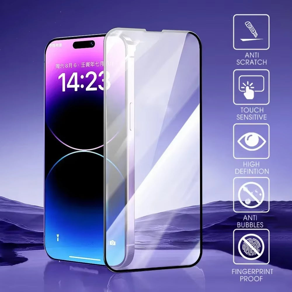 High-Quality iPhone HD Clear Tempered Glass Screen Protector – Full-Screen Display Protection, Smooth Touch Clarity, Fingerprint Resistance & Shatter Defense
