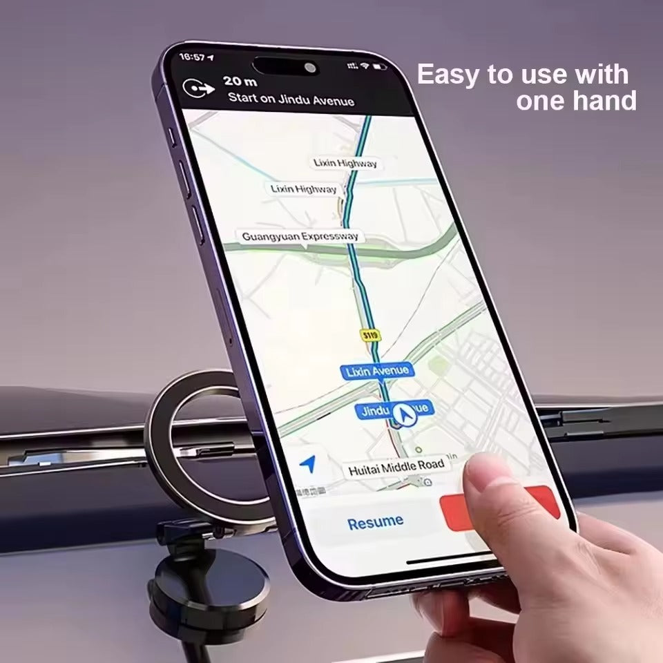 High-Quality iPhone MagSafe Magnetic Car Phone Holder, 360° Rotating Metal Mount with Strong Magnetic Grip for Dashboard Use