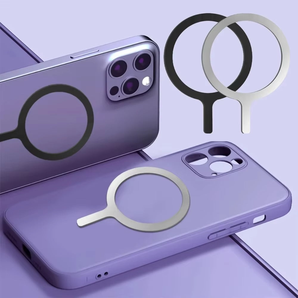 High-Quality iPhone MagSafe Magnetic Ring Adapter, Universal Metal Sticker Plate for Wireless Charging & Magnetic Mount Compatibility