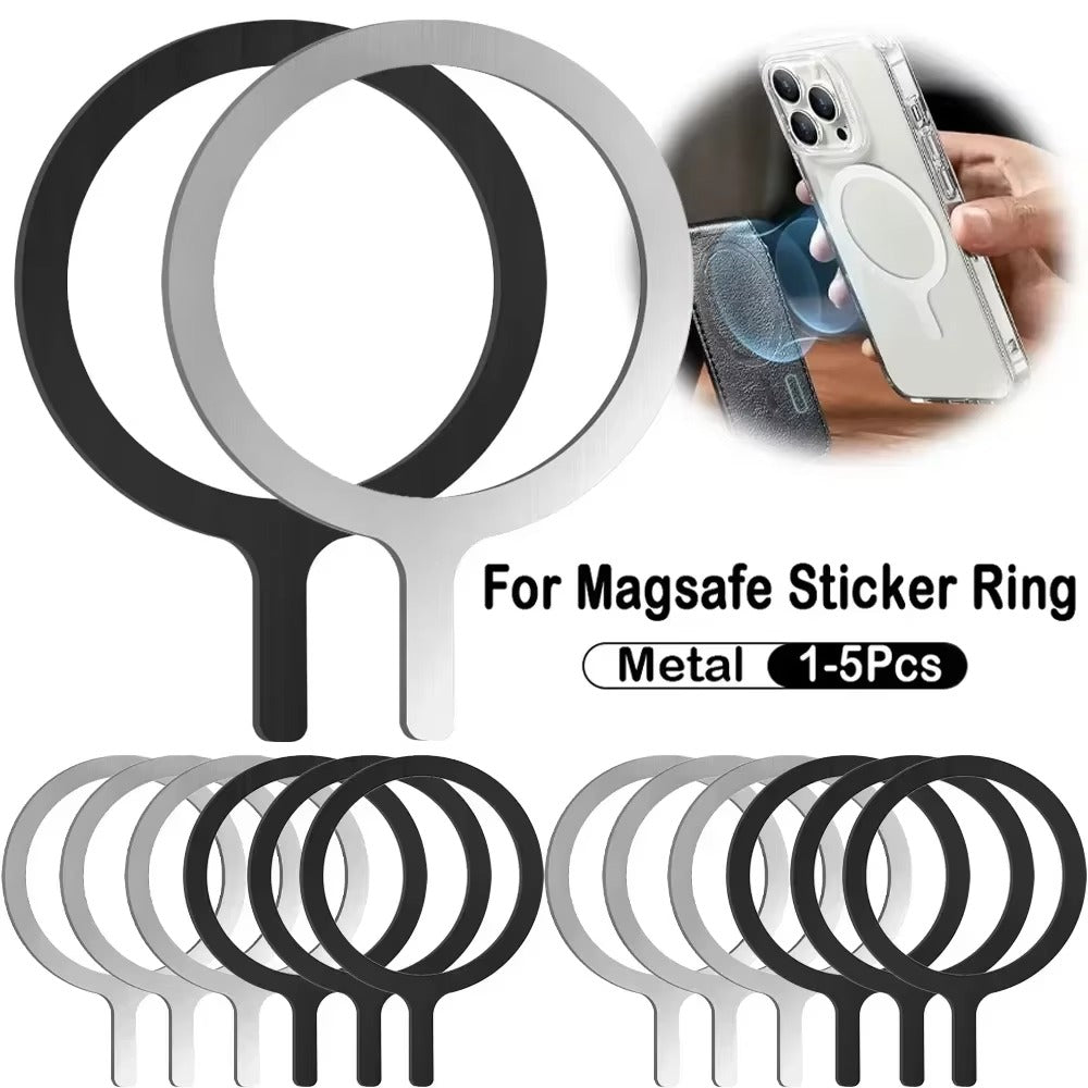 High-Quality iPhone MagSafe Magnetic Ring Adapter, Universal Metal Sticker Plate for Wireless Charging & Magnetic Mount Compatibility