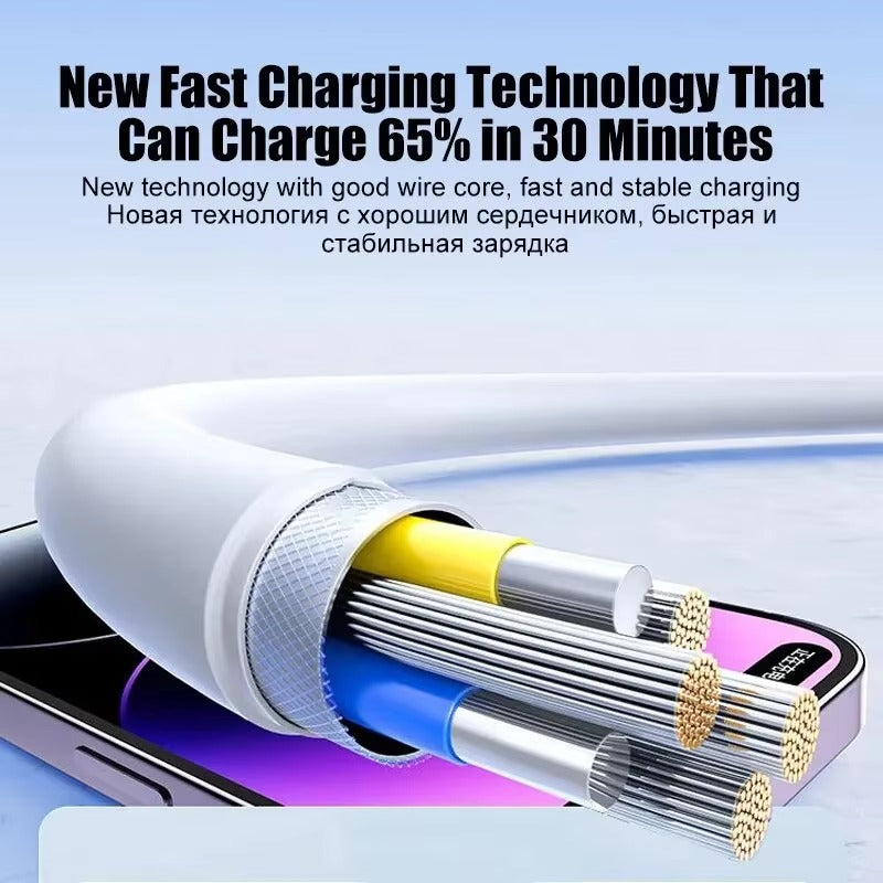 High-Quality iPhone USB-C Fast Charging Cable, 35W PD Power Data Cable with Durable TPE/TPU Build for Reliable Everyday Charging
