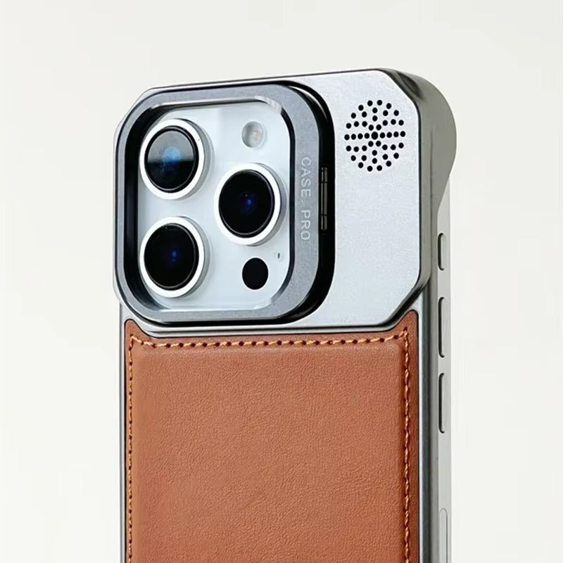 High-Quality iPhone Case — Leather-Feel MagSafe Hard PC Cover with Alloy Lens Holder, Wireless Charging Support and Tough Anti-Fingerprint Protection