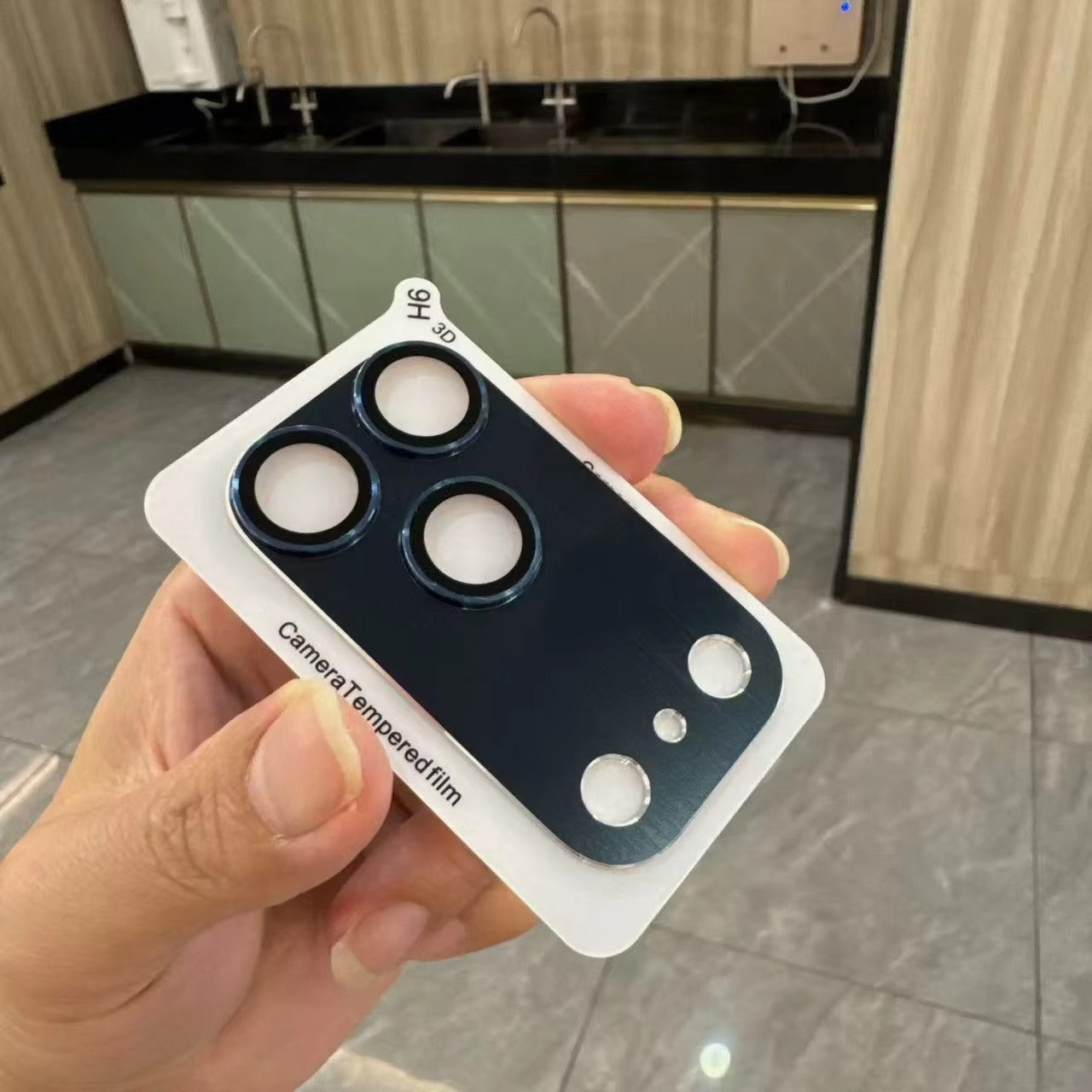 Impact-Ready iPhone Full-Cover Metal Camera Lens Protector, Tempered Glass Lens Cover with Metal Ring, Scratch Resistance & Shatter Protection