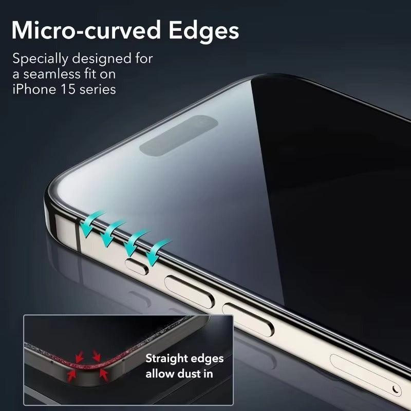 Impact-Ready iPhone Privacy Screen Protector – Full Cover Anti-Spy Tempered Glass with Fingerprint Resistance, Scratch Protection & Shatter-Resistant Display Shield