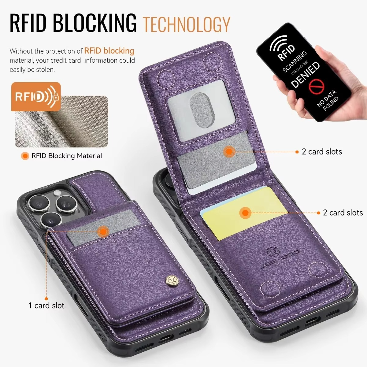Luxury iPhone Case — 2-in-1 Detachable Magnetic PU Leather Wallet Cover with Card Slot, Shockproof, Anti-Fingerprint, Anti-Scratch, Kickstand, Storage Compartment
