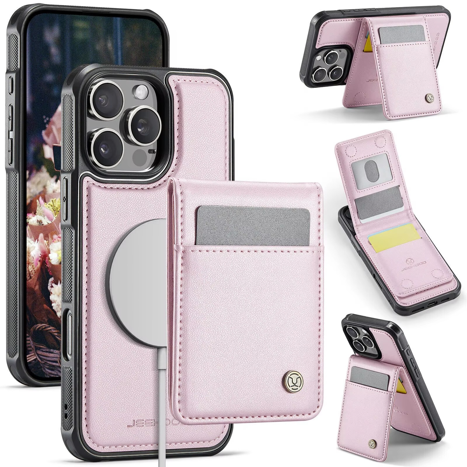 Luxury iPhone Case — 2-in-1 Detachable Magnetic PU Leather Wallet Cover with Card Slot, Shockproof, Anti-Fingerprint, Anti-Scratch, Kickstand, Storage Compartment