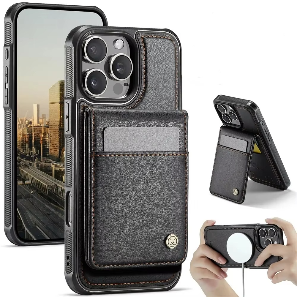 Luxury iPhone Case — 2-in-1 Detachable Magnetic PU Leather Wallet Cover with Card Slot, Shockproof, Anti-Fingerprint, Anti-Scratch, Kickstand, Storage Compartment