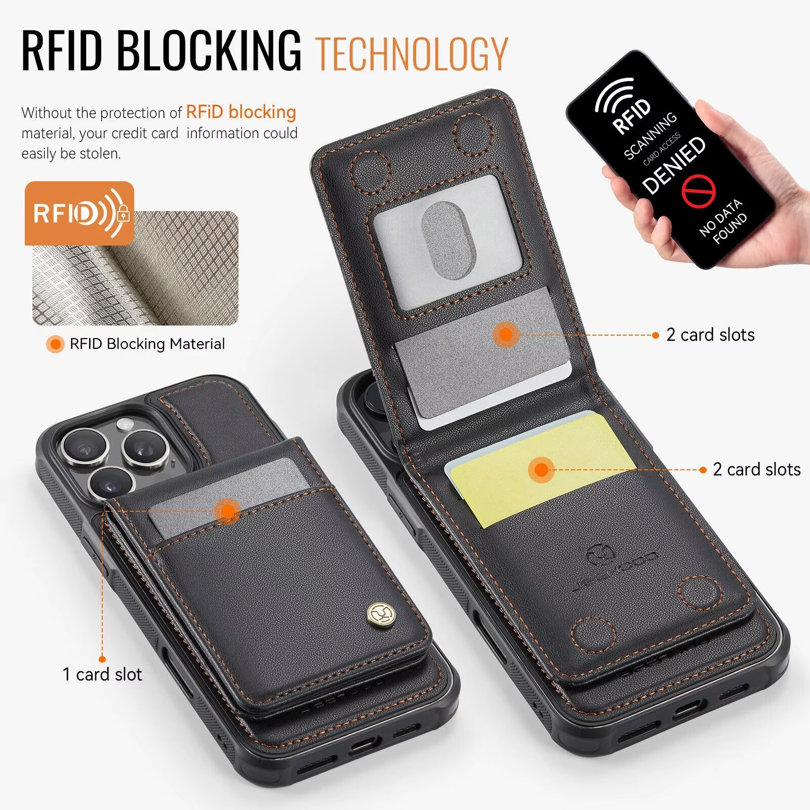 Luxury iPhone Case — 2-in-1 Detachable Magnetic PU Leather Wallet Cover with Card Slot, Shockproof, Anti-Fingerprint, Anti-Scratch, Kickstand, Storage Compartment