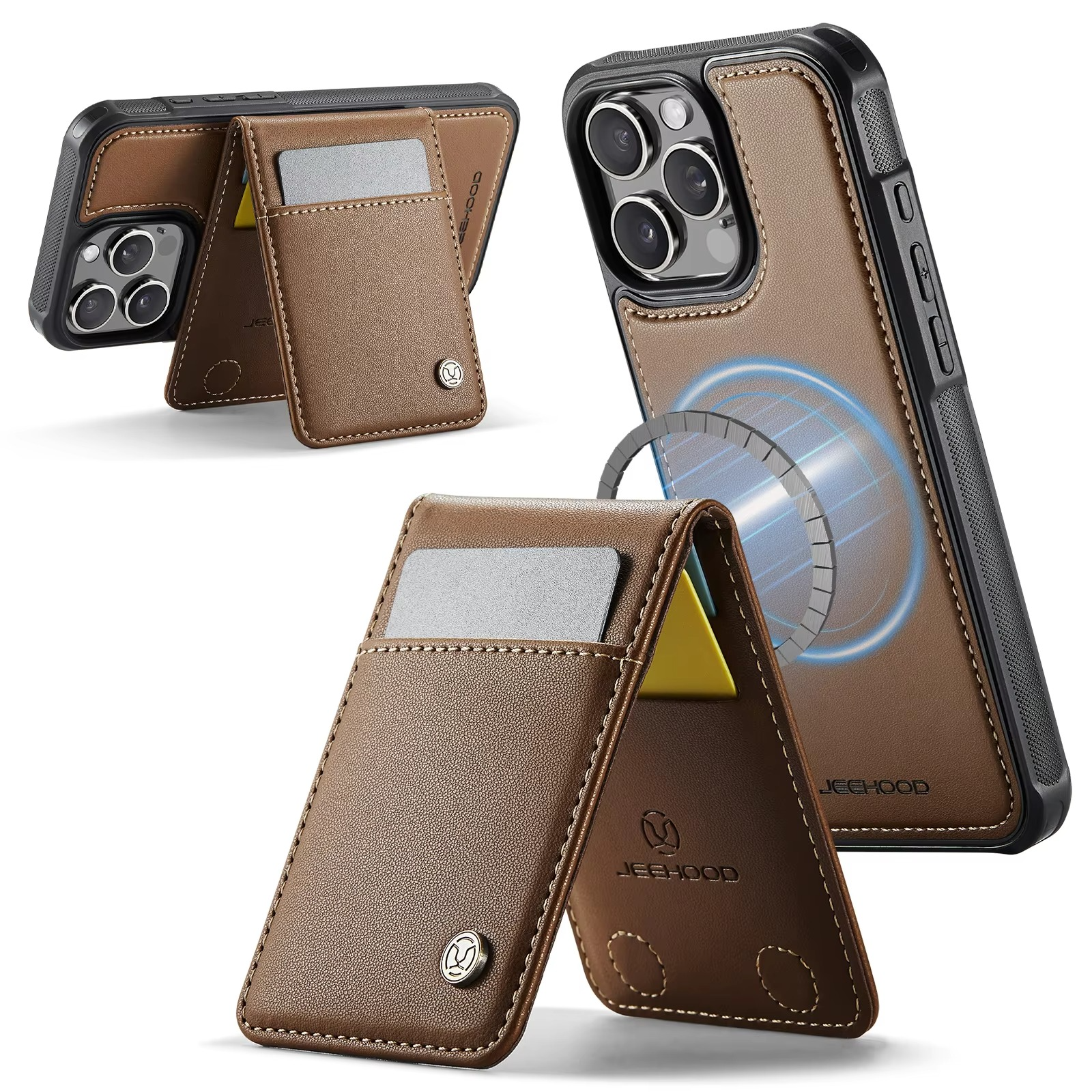 Luxury iPhone Case — 2-in-1 Detachable Magnetic PU Leather Wallet Cover with Card Slot, Shockproof, Anti-Fingerprint, Anti-Scratch, Kickstand, Storage Compartment