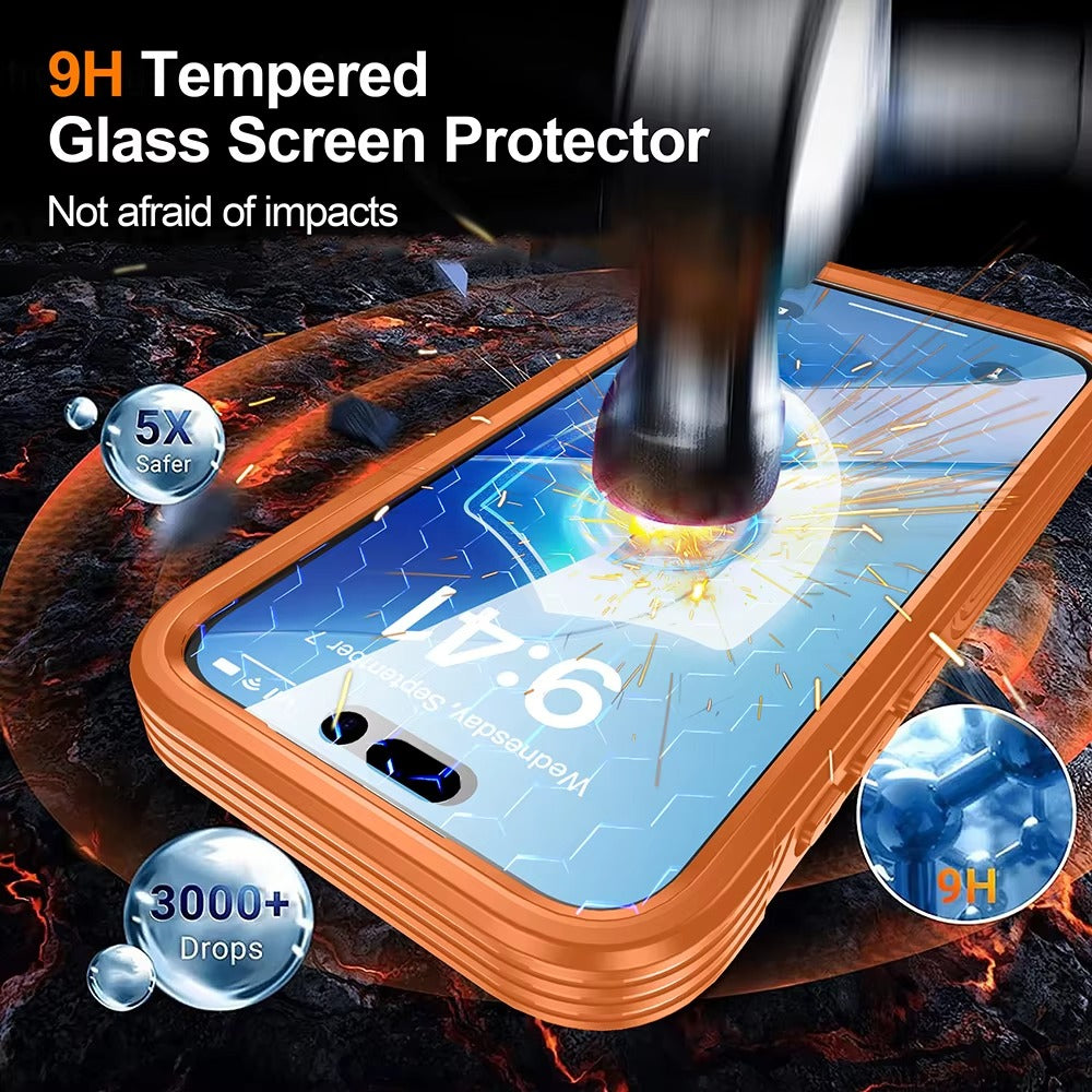 Luxury iPhone Case — 360° Transparent Magnetic Full-Coverage Double-Sided Shockproof TPU Cover, MagSafe Compatible, Wireless-Charging Safe