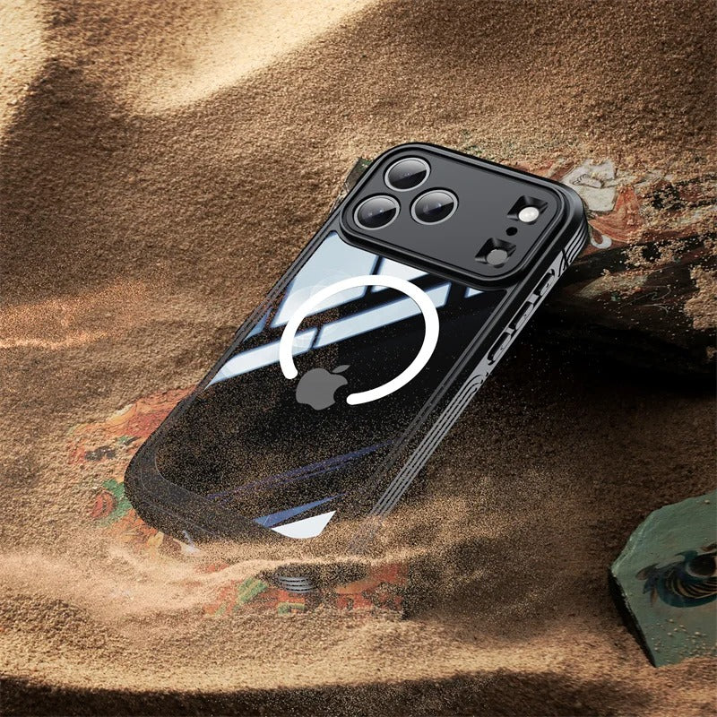 Luxury iPhone Case — 360° Transparent Magnetic Full-Coverage Double-Sided Shockproof TPU Cover, MagSafe Compatible, Wireless-Charging Safe
