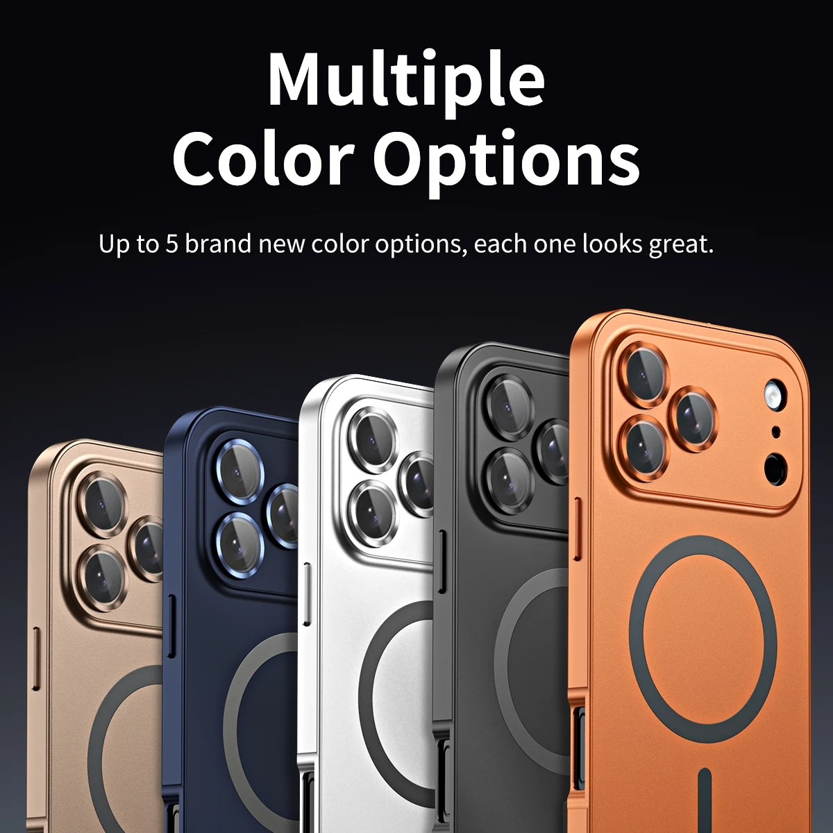 Luxury iPhone Case — Aluminum Alloy Magnetic MagSafe Wireless-Charging Full-Coverage Shockproof Cover with Glass Lens and Matte Anti-Glare Finish