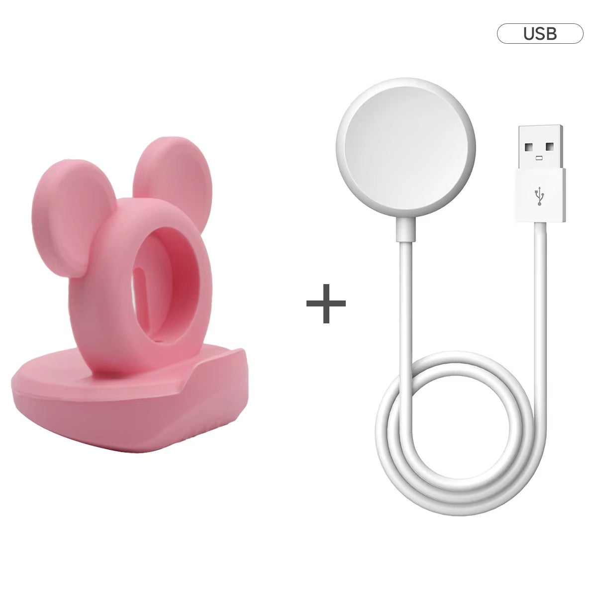 Luxury Apple Watch Fast Charger Stand – Desktop Silicone Charging Dock for 40–46mm Watches
