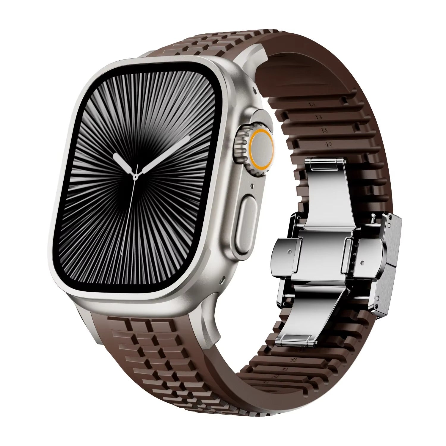 Luxury Apple Watch Sport Silicone Band with Stainless Steel Buckle – Soft, Durable & Athletic Design