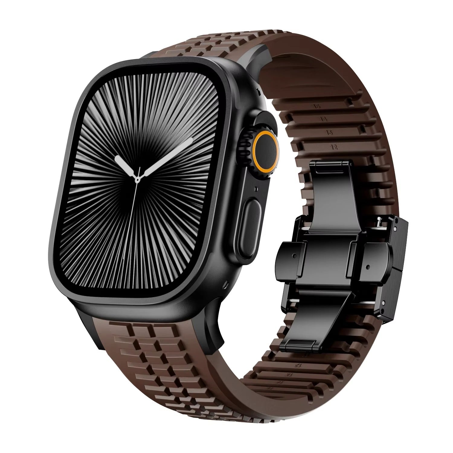 Luxury Apple Watch Sport Silicone Band with Stainless Steel Buckle – Soft, Durable & Athletic Design