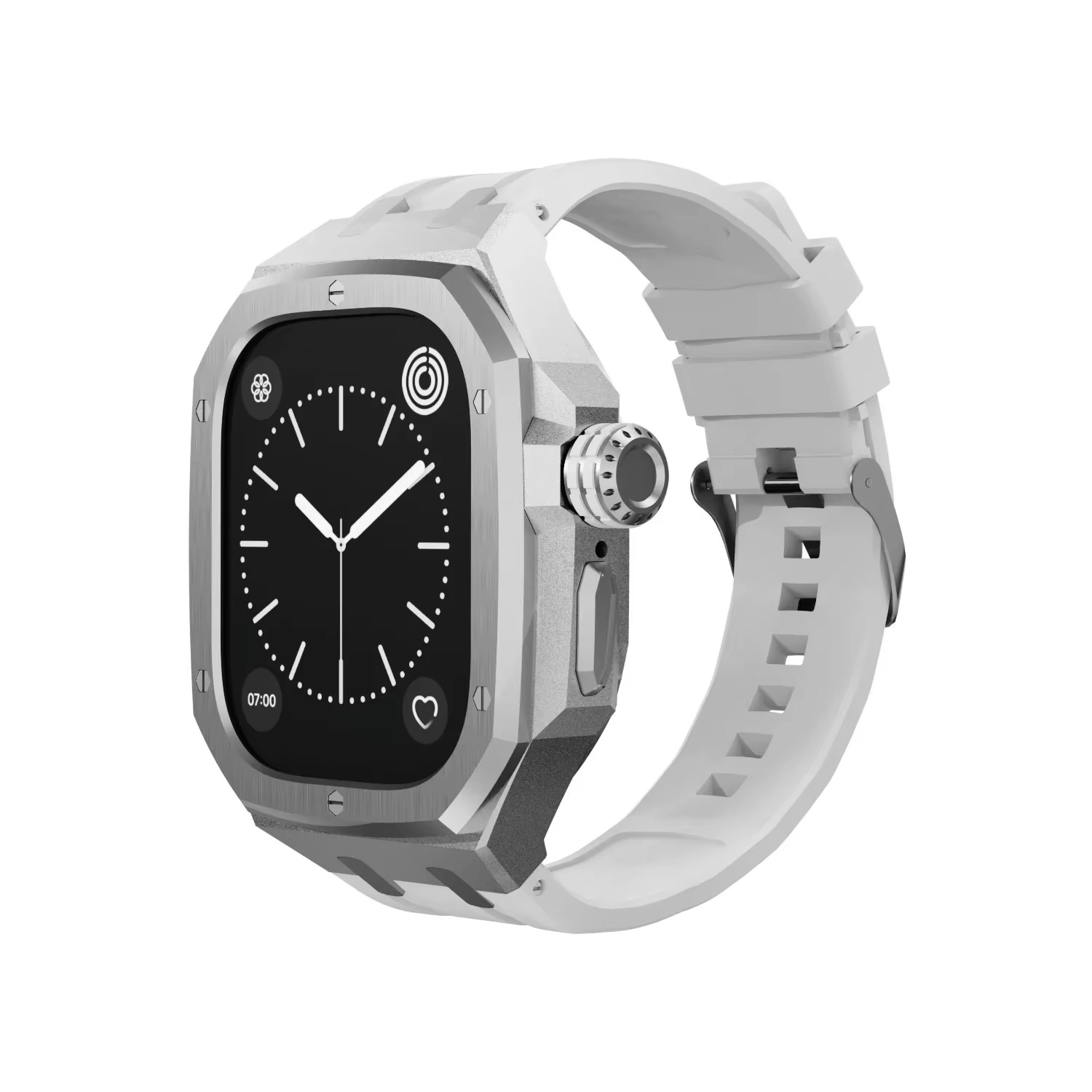 Luxury Apple Watch Stainless Steel Case & Strap Mod Kit, Premium Upgrade Protective Frame & Metal Band Set