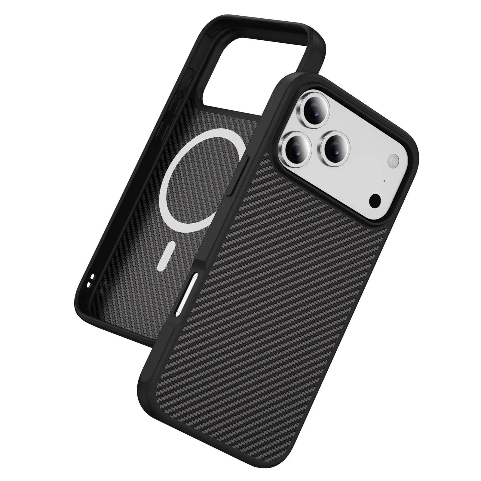 Luxury iPhone Case — Carbon Fiber Shockproof Drop-Resistant Protective Cover with Anti-Fingerprint Non-Slip Design and Scratch Dust Defense