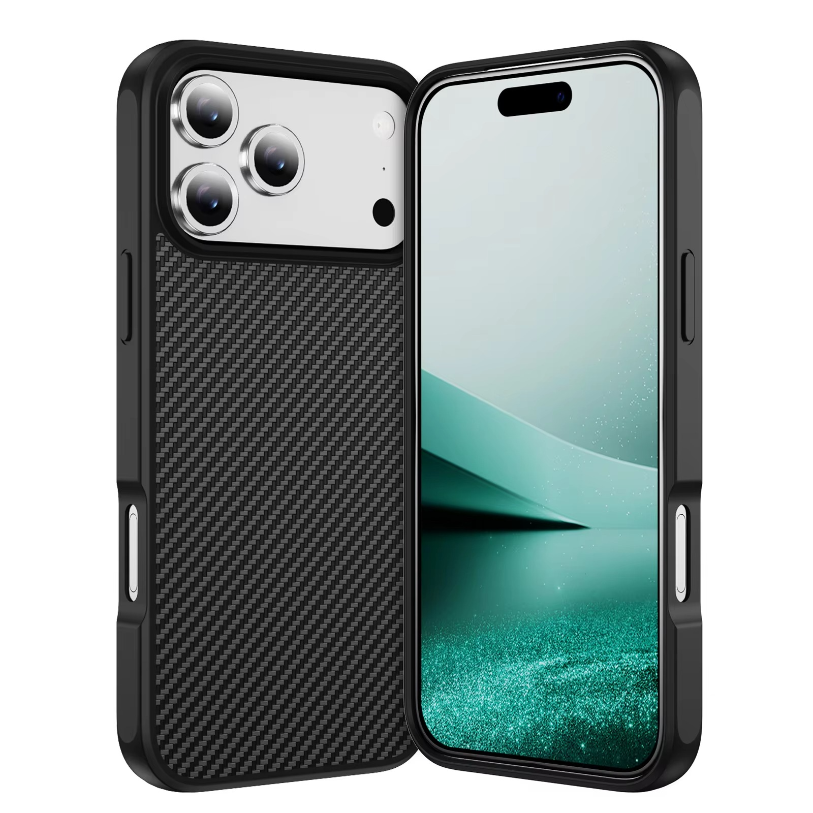 Luxury iPhone Case — Carbon Fiber Shockproof Drop-Resistant Protective Cover with Anti-Fingerprint Non-Slip Design and Scratch Dust Defense