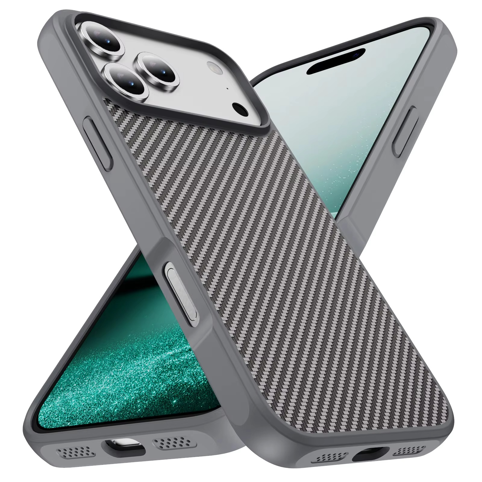 Luxury iPhone Case — Carbon Fiber Shockproof Drop-Resistant Protective Cover with Anti-Fingerprint Non-Slip Design and Scratch Dust Defense